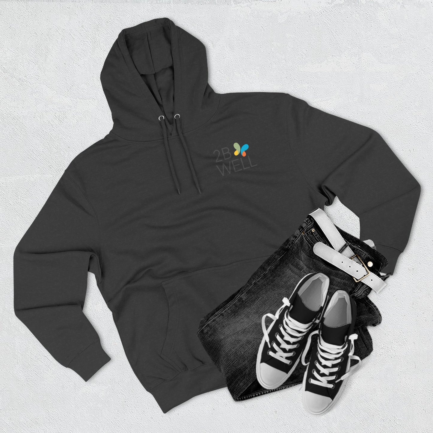 2B Well Logo Hoodie — Wellness Graphic Fleece Hoodie