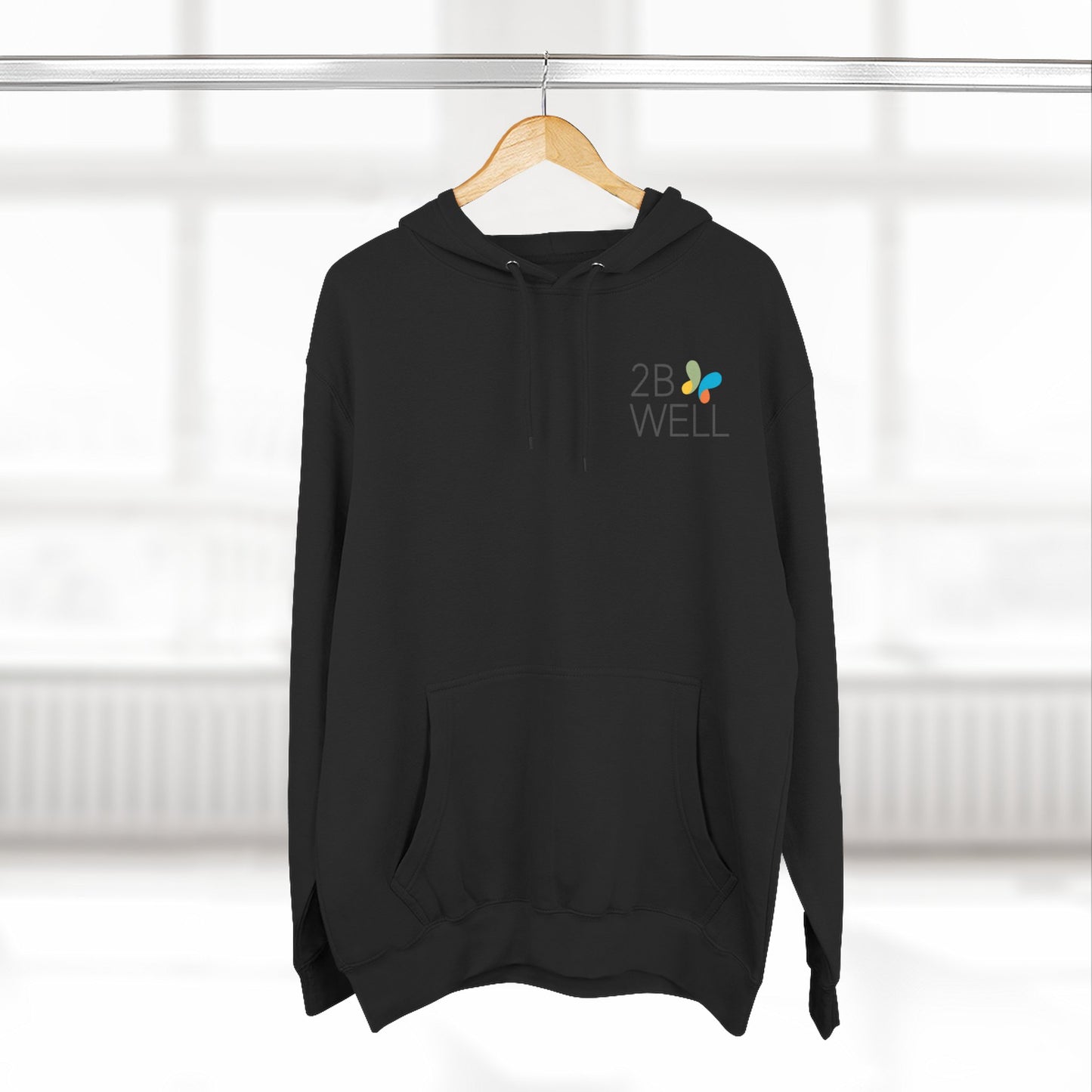2B Well Logo Hoodie — Wellness Graphic Fleece Hoodie