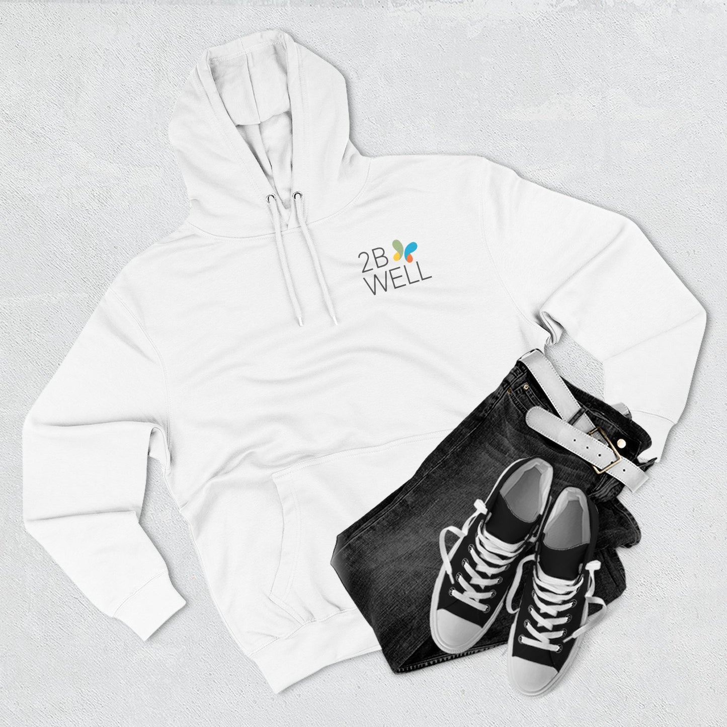 2B Well Logo Hoodie — Wellness Graphic Fleece Hoodie