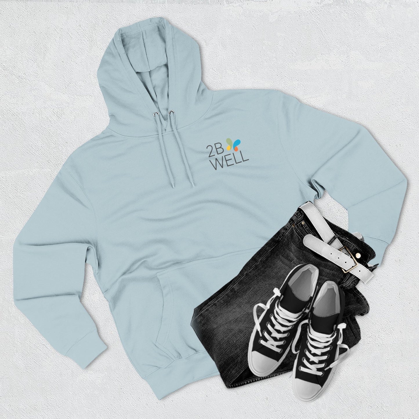 2B Well Logo Hoodie — Wellness Graphic Fleece Hoodie