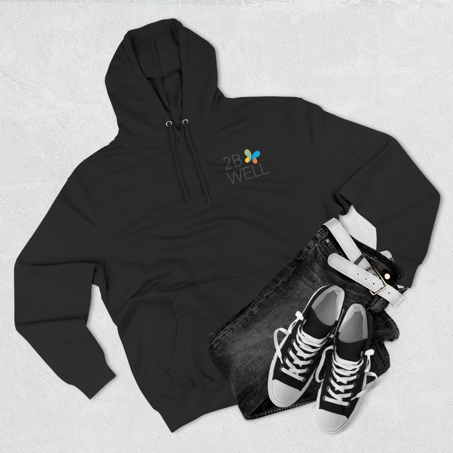 2B Well Logo Hoodie — Wellness Graphic Fleece Hoodie