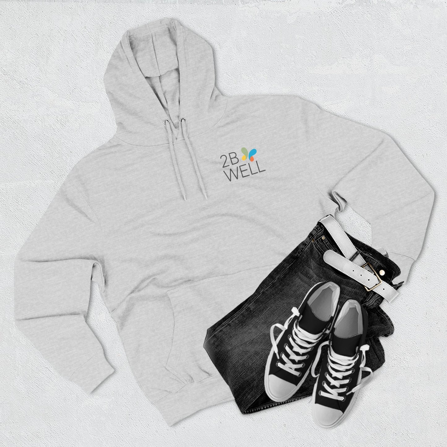 2B Well Logo Hoodie — Wellness Graphic Fleece Hoodie