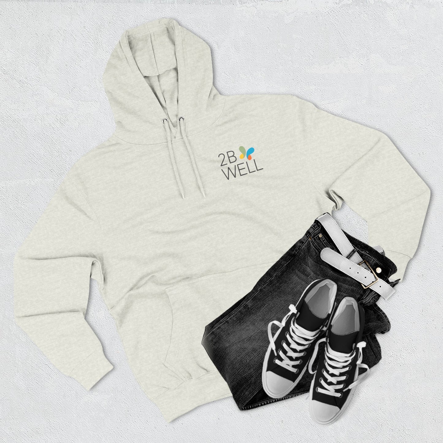 2B Well Logo Hoodie — Wellness Graphic Fleece Hoodie